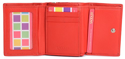 Saldler Carla à main à main le main à la main à main - RFID Protégé | 5 emplacements de carte, fenêtre d'identification et poche de pièce zippée | Coffret cadeau