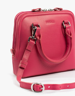 SADDLER KELLY Leather Zip Top Handbag  - Adjustable Strap, Phone Pocket, Crossbody or Handheld - RFID Protected
